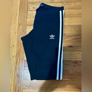 Adidas Black and White Sweatpants with Signature Stripes